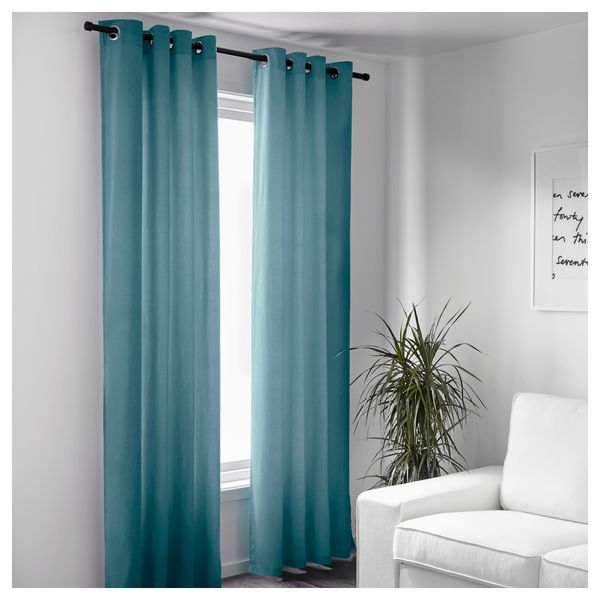 Гардины, 1 пара САНЕЛА, светлая бирюза (140x300 см) - фото 2