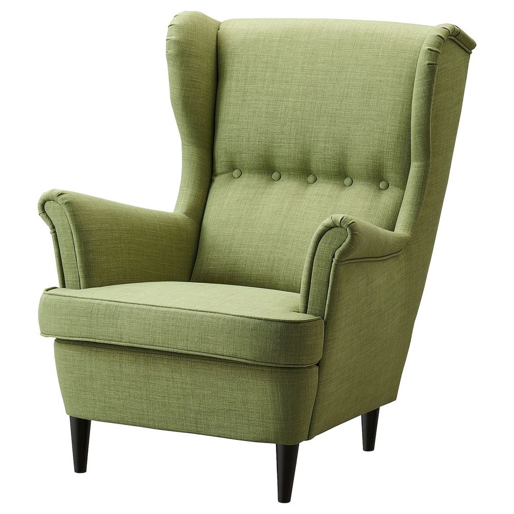 Кресло с подголовником, Шифтебу зеленый IKEA STRANDMON СТРАНДМОН 205.271.95 - фото 1