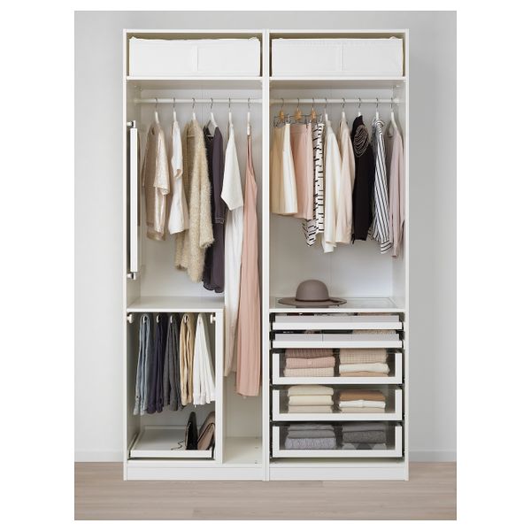 Гардероб, белый Хокксунд, глянцевый светло-бежевый, 150x66x236 см IKEA ПАКС 793.059.08 - схема-чертеж с размерами