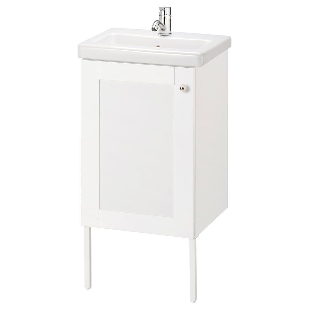 Шкаф под раковину с 1 дверцей, Йельсен белый/ПИЛКОН смеситель 44x43x88 см IKEA FISKÅN ФИСКОН / TVÄLLEN ТВЭЛЛЕН 494.304.52 - фото 1
