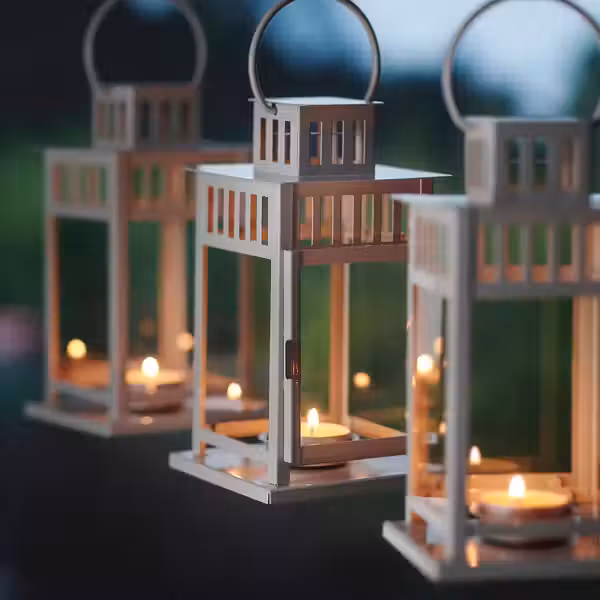 BORRBY Фонарь для греющей свечи - д/дома/улицы белый 20 см - фото 4