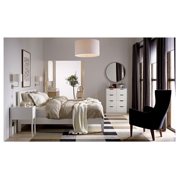 Комод с 8 ящиками НОРДЛИ, белый (80x97 см) - схема-чертеж с размерами