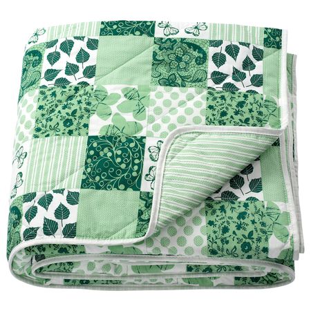 Покрывало, лоскутный/зеленый 220x240 см IKEA AXVERONIKA АКСВЕРОНИКА 404.551.78