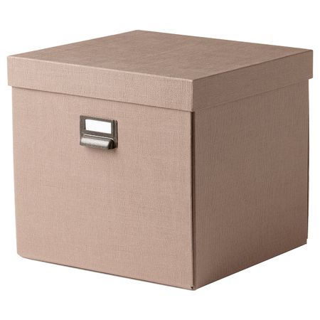 Коробка с крышкой, темно-бежевый 32x31x30 см IKEA TJOG ЧУГ 004.746.21