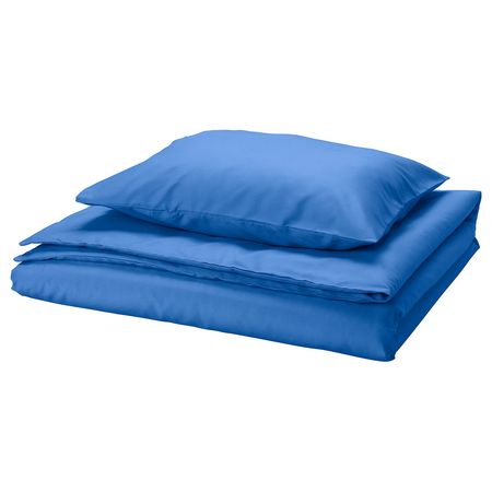 PILTANDVINGE Пододеяльник и наволочка - синий 150x200/50x60 см