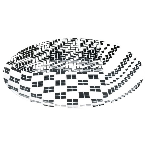 Тарелка, белый, черный 25 см IKEA SAMMANKOPPLA САММАНКОППЛА 404.643.33 - фото 1