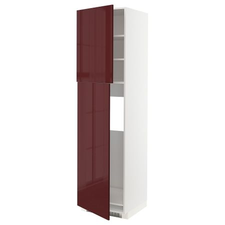 Высокий шкаф для холодильника, 2дверцы, 60x60x220 cm IKEA METOD МЕТОД 594.620.32