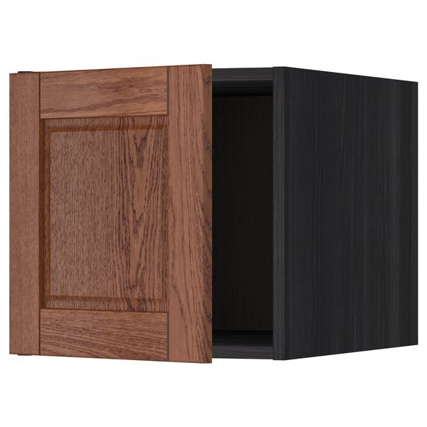 Верхний шкаф МЕТОД, черный, Филипстад коричневый (40x40 см) - схема-чертеж с размерами
