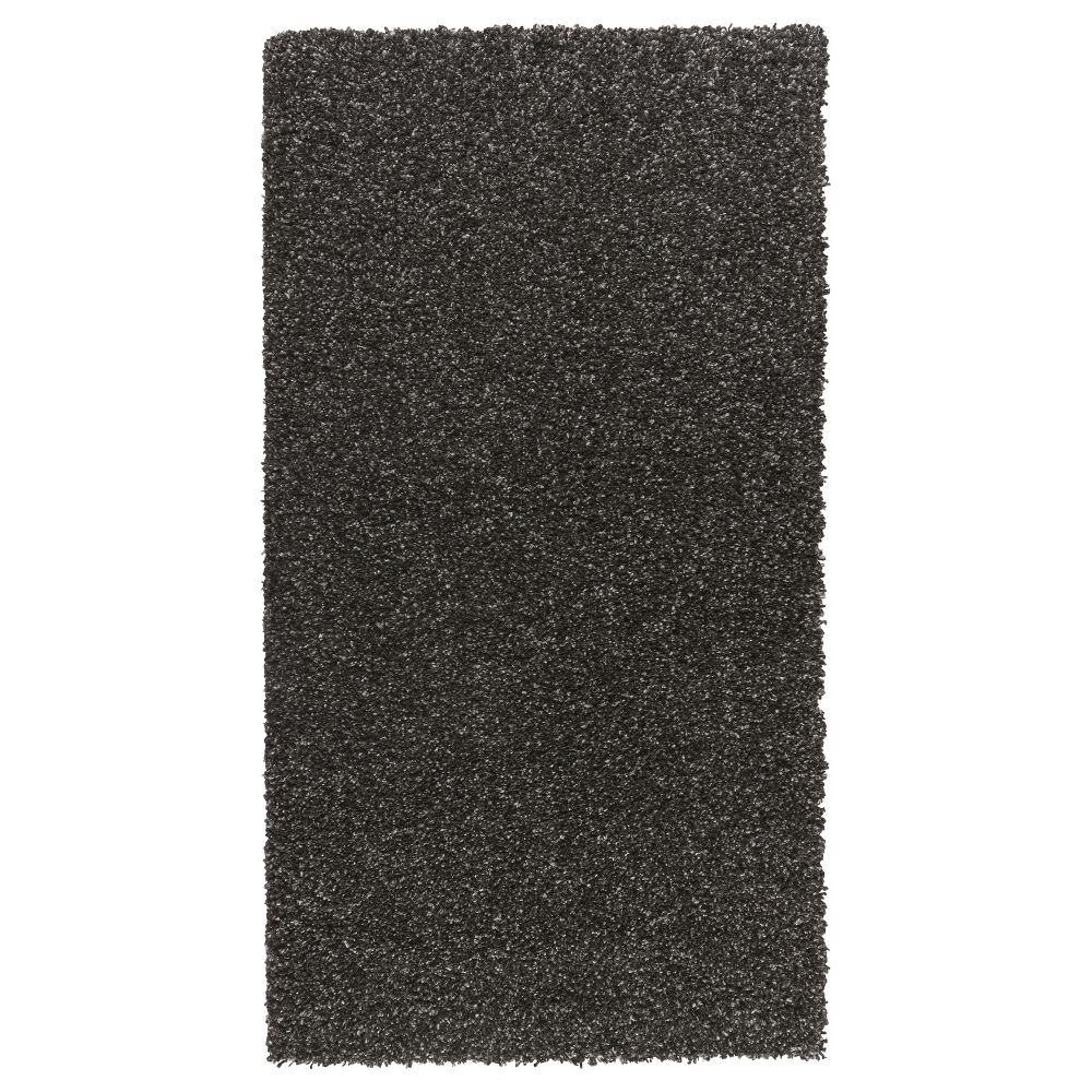 Ковер, длинный ворс АЛЬХЕДЕ, черный (80x150 см) - фото 1