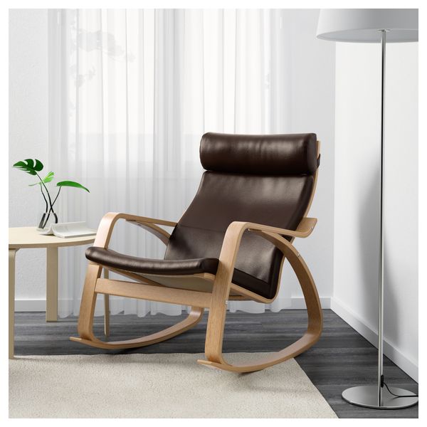 Кресло-качалка ПОЭНГ, дубовый шпон, Робуст Глосе темно-коричневый - фото 2