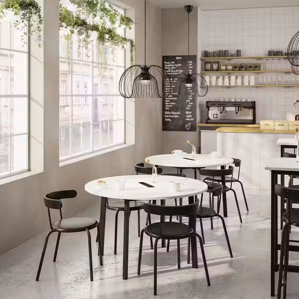 MITTZON МИТТЗОН Конференц-стол - круглой формы белый/чёрный 120x75 см - фото 4