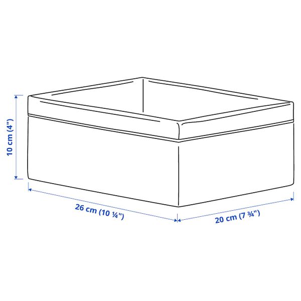 Органайзер, серый-белый 20x26x10 см IKEA BAXNA БАКСНА 404.743.70 - схема-чертеж с размерами