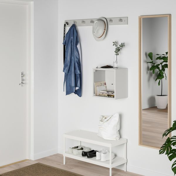 Навесной шкаф со стеклянной дверью, светло-серый 35x25x35 см IKEA EKET ЭКЕТ 793.363.49 - фото 2