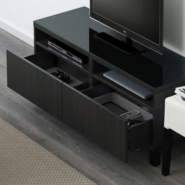 Тумба для ТВ с ящиками, 120x40x48 см, Lappviken черно-коричневый IKEA BESTÅ БЕСТО 591.961.18 - фото 4