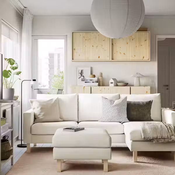 SALTSJÖBADEN САЛТСЁБАДЕН 3-местный диван с козеткой - Blekinge белый - фото 2