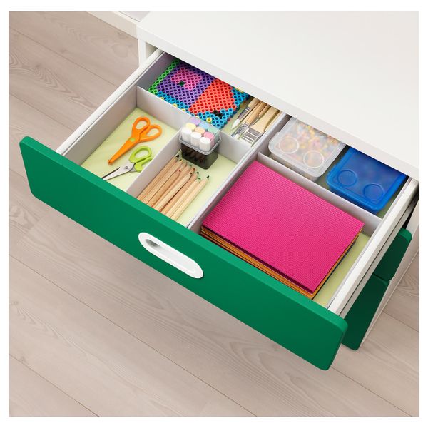 Комод с 3 ящиками, белый/зеленый 60x64 см IKEA STUVA СТУВА / FRITIDS ФРИТИДС 792.622.30 - схема-чертеж с размерами