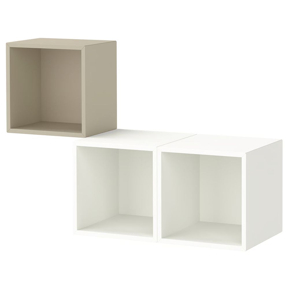 EKET Комбинация настенных шкафов - бежевый/белый 105x35x70 см - фото 1
