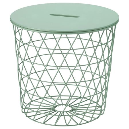 Столик с отделениями для хранения, светлый серо-зеленый 44 см IKEA KVISTBRO КВИСТБРУ 304.853.26