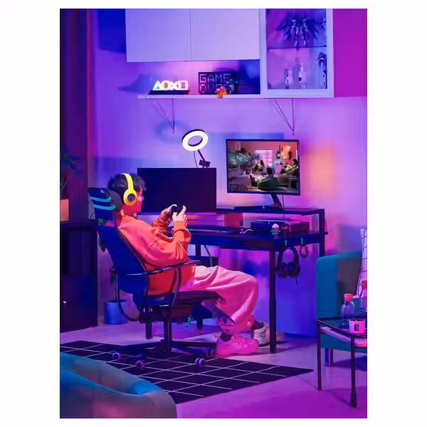 UTVISNING УТВИСНИНГ Геймерский стол с полкой - чёрный 120x60 см - фото 2