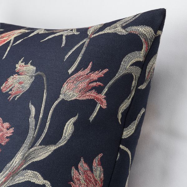 Подушка, 50x50 см, темно-синий с цветочным орнаментом IKEA ÅLANDSROT ОЛАНДСРОТ 004.747.15 - фото 3