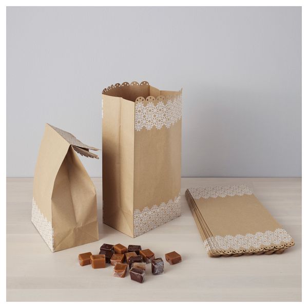 Мешочек для конфет ВИНТЕР 2017, естественный, белый (15x30 см) - схема-чертеж с размерами