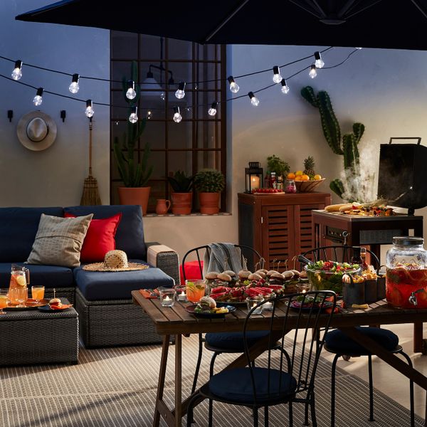 Модульный угловой 4-местный диван, садовый, с табуретом для ног темно-серый/ФРЁСЁН/ДУВХОЛЬМЕН синий IKEA SOLLERÖN СОЛЛЕРОН - фото 3