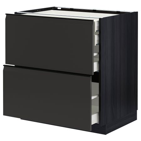Напольный шкаф 2фасада,2низ, 1 средний, 1 встроенный ящик IKEA METOD МЕТОД, MAXIMERA МАКСИМЕРА 394.956.46