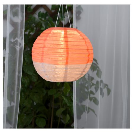 Подвесной светильник на солнечн батарея СОЛВИДЕН, шаровидный оранжевый, бежевый (30 см)