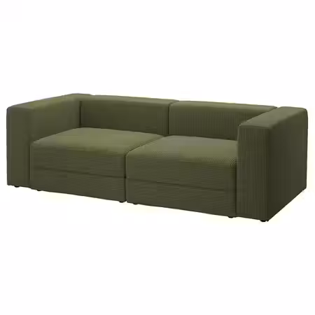 JÄTTEBO 3-местный модульный диван - самласа темный желто-зеленый