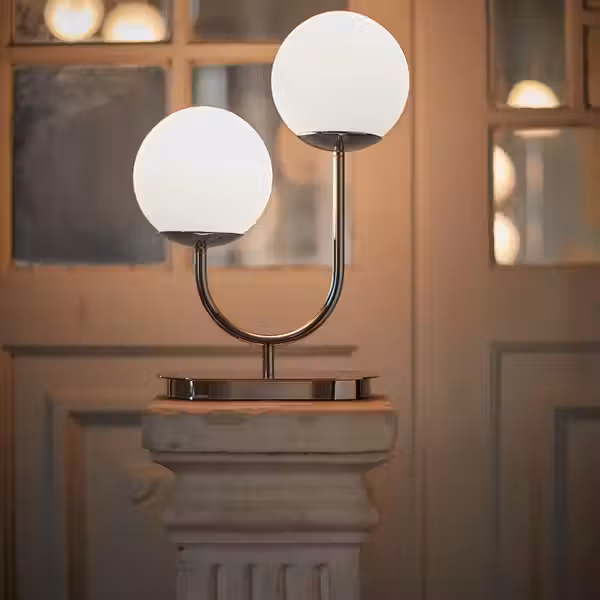 SIMRISHAMN Лампа настольная - хромированный/молочный стекло 42 см - фото 8