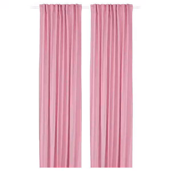 GINSTMOTT ГИНСТМОТТ Гардины, 2 шт. - розовый/с лентой 145x300 см - фото 1