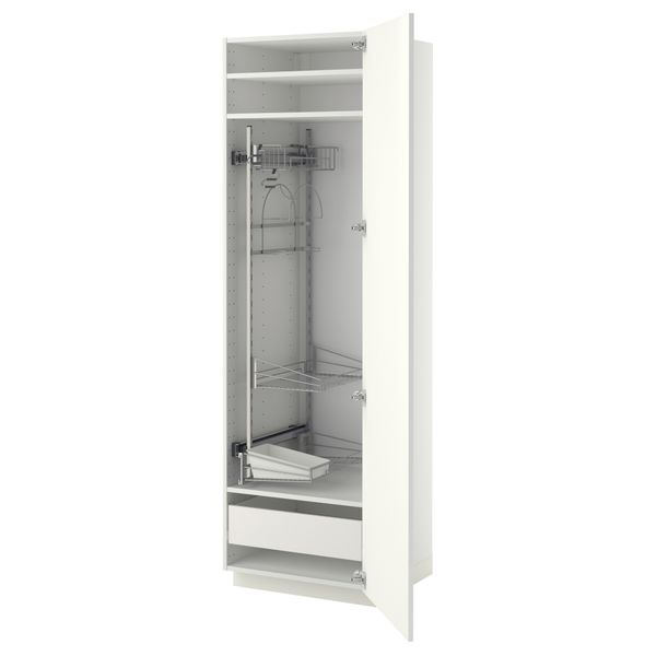 Высокий шкаф с отделением для аксессуаров, для уборки МЕТОД / ФОРВАРА, белый, Рингульт белый - фото 1