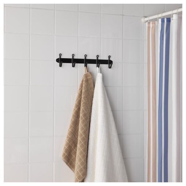 Вешалка с крючками СВАРТШЁН, черный - схема-чертеж с размерами