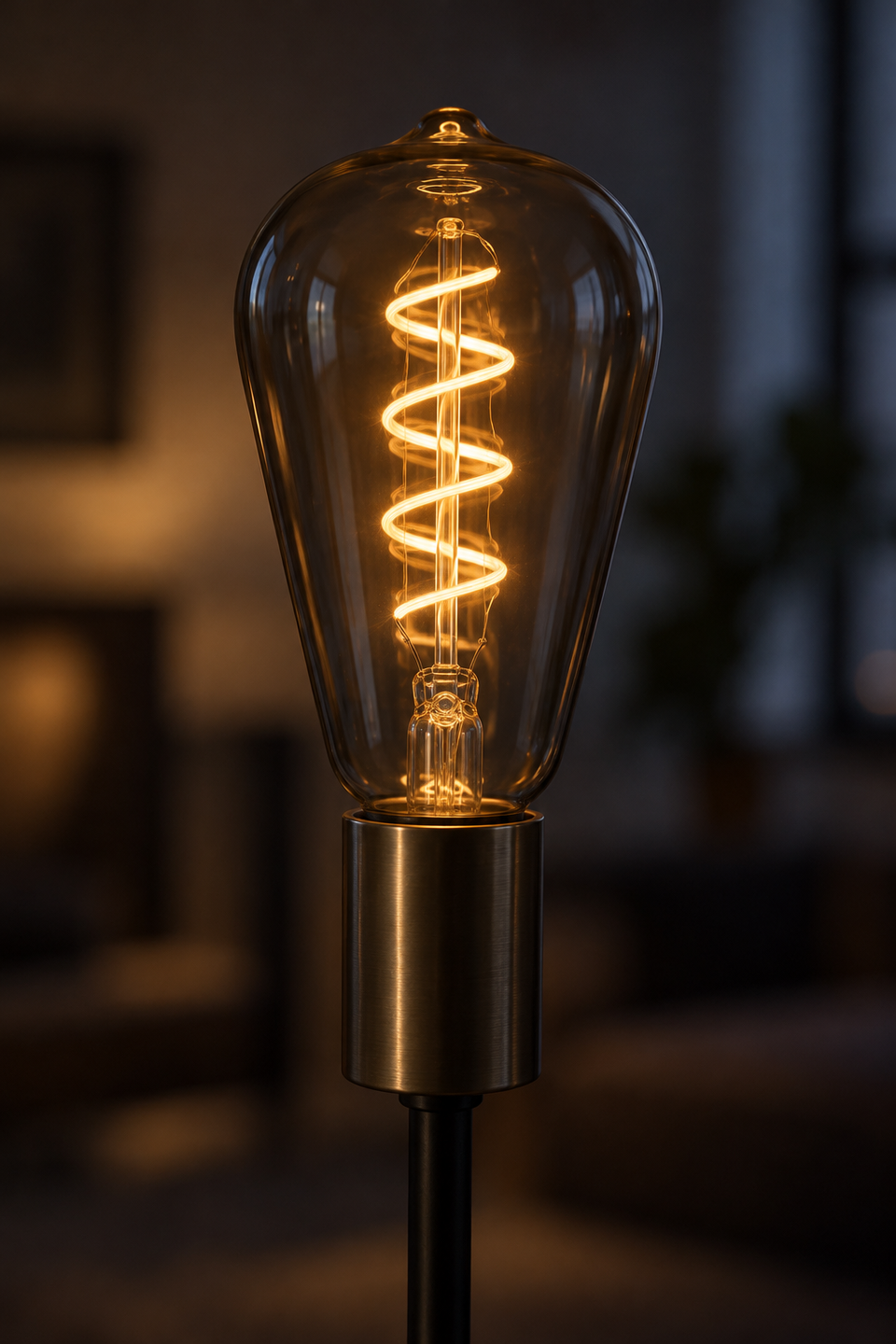 LED-лампа MOLNART со спиралью в дымчатом стекле на держателе HÅRSLINGA — декоративный свет в комплекте
