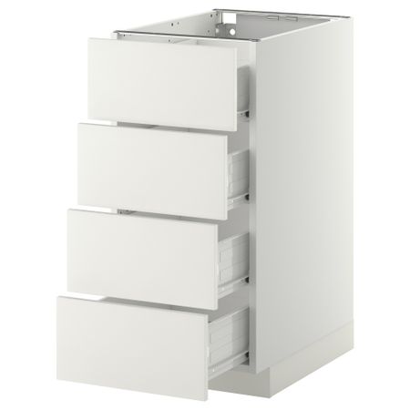 Напольный шкаф 4 фронтальных панели, 4 ящика МЕТОД / ФОРВАРА, белый, Хэггеби белый
