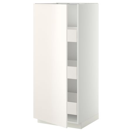 Высокий шкаф с ящиками МЕТОД / ФОРВАРА, белый, Веддинге белый (60x60x140 см)