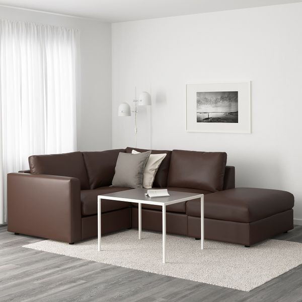 3-местный угловой диван, с открытым торцом, Фарста темно-коричневый IKEA ВИМЛЕ 592.115.43 - фото 2