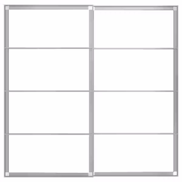 PAX Рама д/раздв дврц, с направл, 2 шт - алюминий 200x201 см - схема-чертеж с размерами