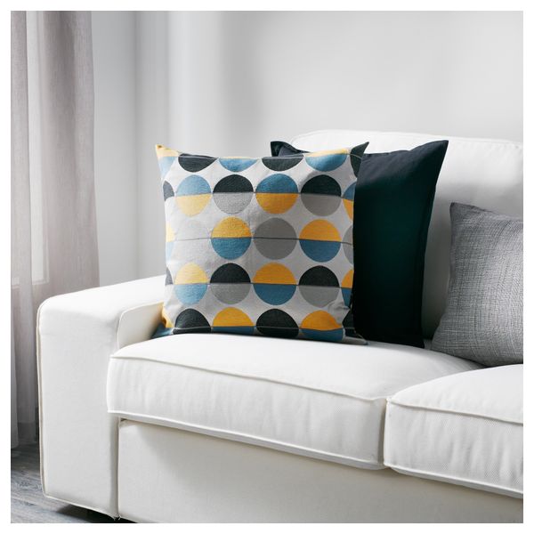 Чехол на подушку ОТТИЛЬ, серый, разноцветный (50x50 см) - схема-чертеж с размерами