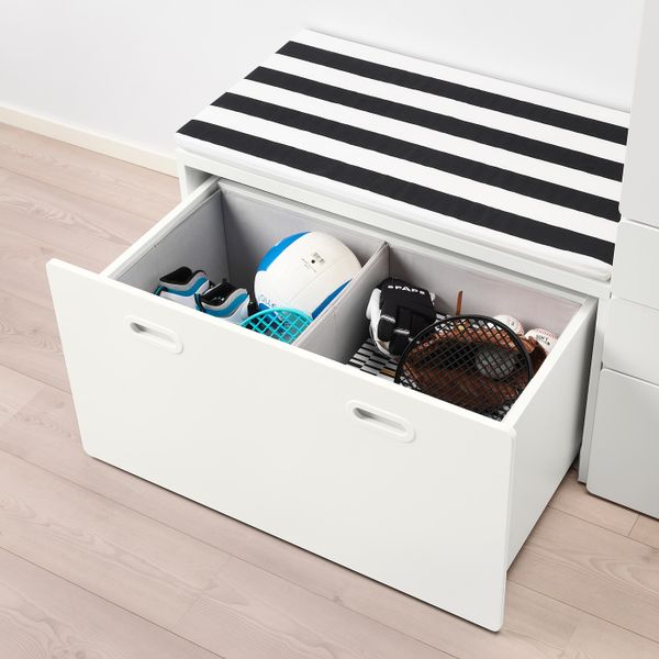 Гардероб и скамья с ящиком, белый/белый 150x50x192 см IKEA СТУВА / ФРИТИДС 092.530.45 - схема-чертеж с размерами