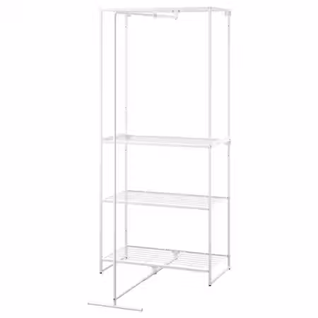 JOSTEIN Стеллаж с сушилкой - д/дома/улицы/проволочный белый 81x53/117x180 см