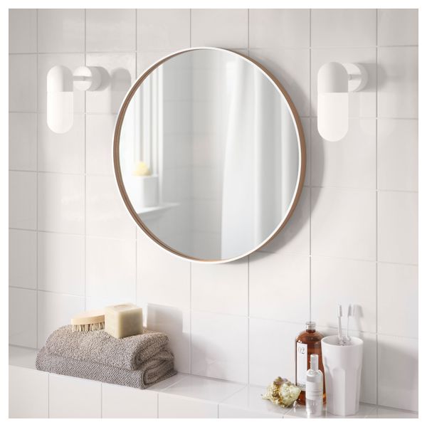 Зеркало СКОГСВОГ, белый, буковый шпон (50 см) - фото 2