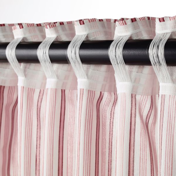 Гардины, 1 пара, белый/красный красный/белый, 145x300 см IKEA БЕРГПИОН 704.013.82 - фото 3