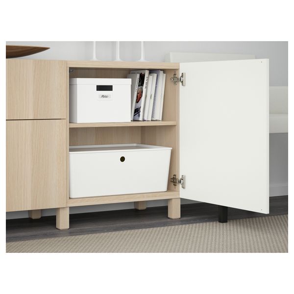 Комбинация для хранения с ящиками БЕСТО, Дьюпвикен белый, Лаппвикен под беленый дуб (180x40x74 см) - фото 3