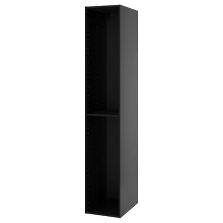 METOD Шкаф высокий - черно-серый 40x60x220 см