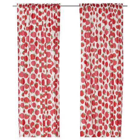Гардины, 1 пара СОММАР 2015, орнамент "малина" (145x270 см)