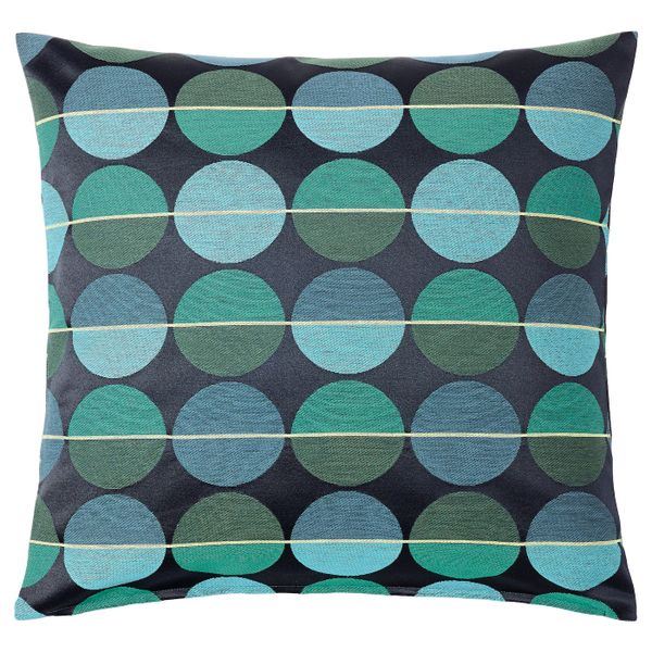 Чехол на подушку, синий-зеленый 50x50 см IKEA ОТТИЛЬ 503.623.86 - фото 1