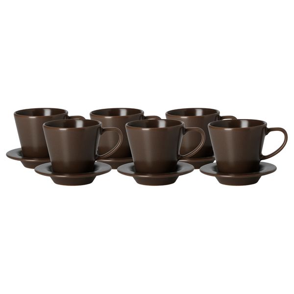 Чашка кофейная с блюдцем ДИНЕРА, коричневый (18 сл) - фото 1