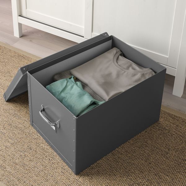 Коробка с крышкой, темно-серый 35x56x30 см IKEA ФЬЕЛЛА 303.956.70 - фото 2