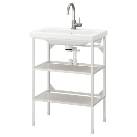 Открытый шкаф под раковину, 2 полки, 64x43x87 cm IKEA TVÄLLEN ЛЕН ТВЭЛЛЕН, BEGIVENHET БЕГИВЕНХЕТ 393.364.07